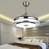 42"Modern Ceiling Fan Light With LED Bluetooth Music Player Retractable Blades
