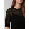 s.Oliver Transparenter Feinstrickpullover mit Lochmuster aus Viskosemix schwarz 36