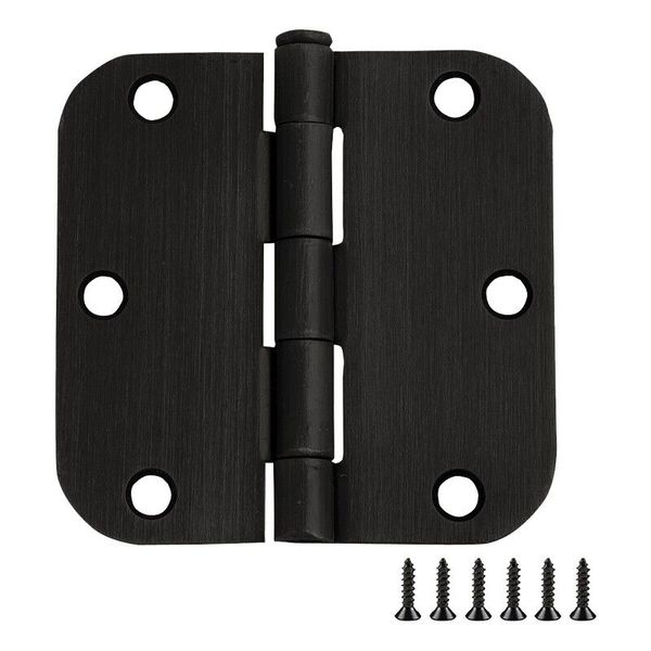 Stainless Steel Door Hinge in Oil Rubbed Bronze 3 1/2 in/8 in Radius 6 Pack