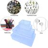 Gebildet 8 Pieces Mixed Sizes Rectangular Empty Mini Clear Plastic Organizer Storage Box Containers for Small Items and Other Craft Projects