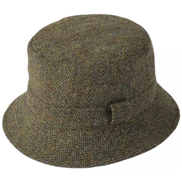 Failsworth Harris Tweed Grouse Hat in Pattern 2013 - Brown, Size: Small (55cm)