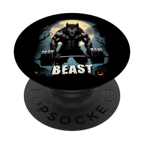 Beast Werwolf Halloween Gym Workout PopSockets Klebender PopGrip