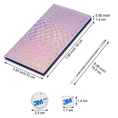 Sumind Empty Makeup Eyeshadow Palette Set 1 Magnetic Empty Palette with 1 Depotting Spatula and 30 Pieces Adhesive Empty Palette Metal Stickers Empty Palette Kit for Makeups (Rectangle)