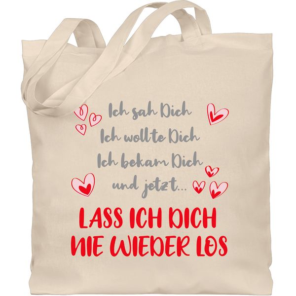 Shirtracer Baumwolltasche - Valentinstag - Taschen - Ich sah Dich Ich wollte Dich Ich bekam Dich - Unisize - Naturweiß - geschenk valentines day love geschenke lebenspartner partner liebe