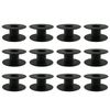 JCBIZ 12pcs 69mm Plastic Spool Black Bobbin Empty Spools for Ribbon Beading String Wire Bobbin Cord Ropes