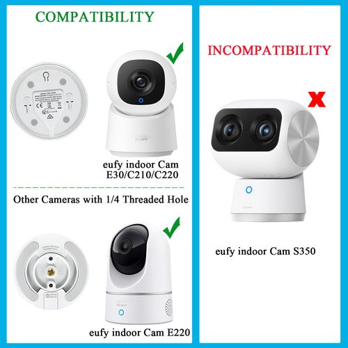 Magnetic Camera Wall Mount Compatible with eufy Indoor Cam E30/C210/C220/E220,Outdoor Indoor Magnetic Bracket for Security Camera,Black(1Pack)