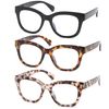 Fsread Oversized Reading Glasses For Women Blue Light Blocking Computer Readers Spring Hinge Retro +2.5