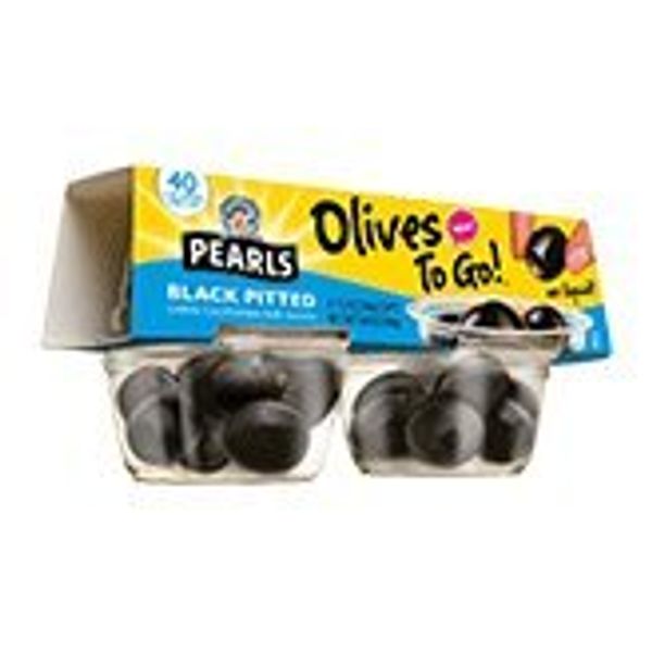 Pearls Olives To Go Black Pitted Olives 1.2 oz 4 pk