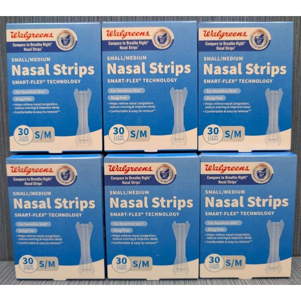 180 Nasal Strips Smart Flex Technology( Sm/Med)  Clear Sensitive Skin