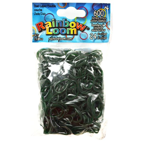 Rainbow Loom® Dual Layer Collection: Jade Rubber Bands with 24 C-Clips (600 Count)