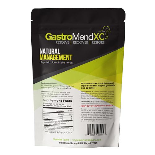 GastroMend XC, 100% Natural Equine Stomach Health for Horses, Promotes Healing & Prevention of Gastric Ulcers, Highly Potent & Effective, Supports Gastric and Hindgut Health, 30 Servings, Made in USA