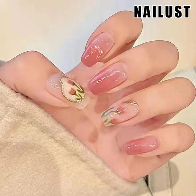 Nails Hands Fingers  [Set of 24] Nail Tips Nail Tips Nail Stickers False Nails False Nails Present Paste Nails Peelable Summer Nails Nail Supplies Nail Art Nail Parts NAILUST