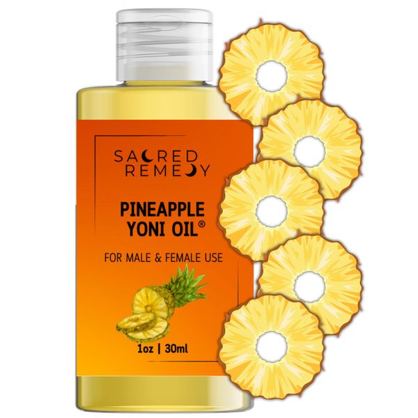 Pineapple Yoni Oil Potent, Hydrating, Moisturising Lotion Oil. 100% Natural & Vegan. Reduces Friction, Chaffing & Dryness. Balances PH Level & Fresh Scent with Vitamin E (30ml)