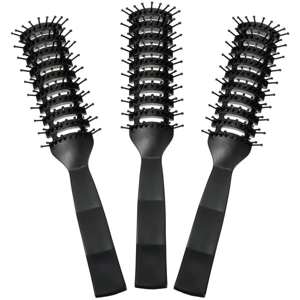 3 Pieces Vented Hair Brush Vent Brushes with Ball Tipped Bristles Anti Static Detangling Brush with Lightweight Grip and Control for Wet Short Curly Straight Hair Blow Drying Quickly