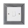ElekTek Decorative Switch Surround Frame Cover Finger Plate Patterns Silver Black Diagonals
