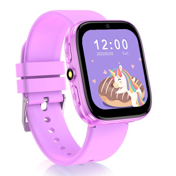 WISYME Kids Smart Watches for Girls Boys with Puzzle Games/Habit Tracking/Audio Book/Learn Card, HD Touch Screen Pedometer Camera Alarm Clock Educational Birthday for Ages 4-12 (Purple)