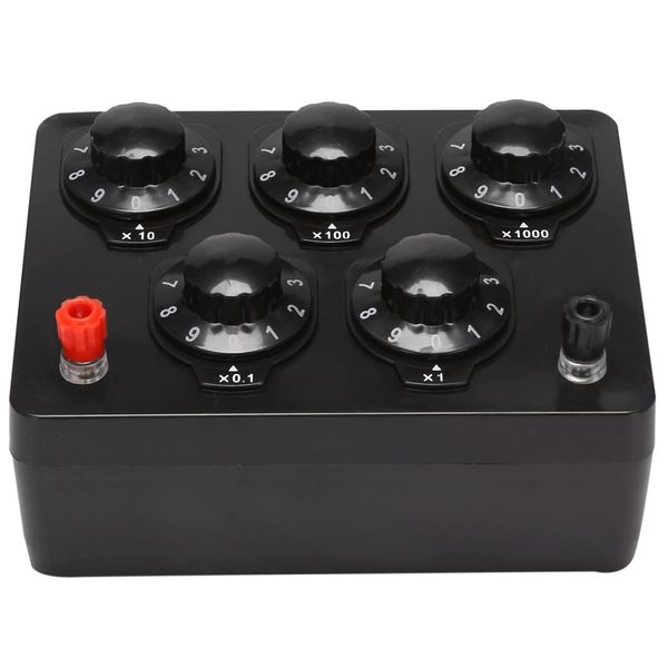 Lobamop Schwarz Widerstands Box Variable Dekade Widerstands Box 0-9999,9 Ohm 165X125X60Mm für Den Physikalischen Unterricht