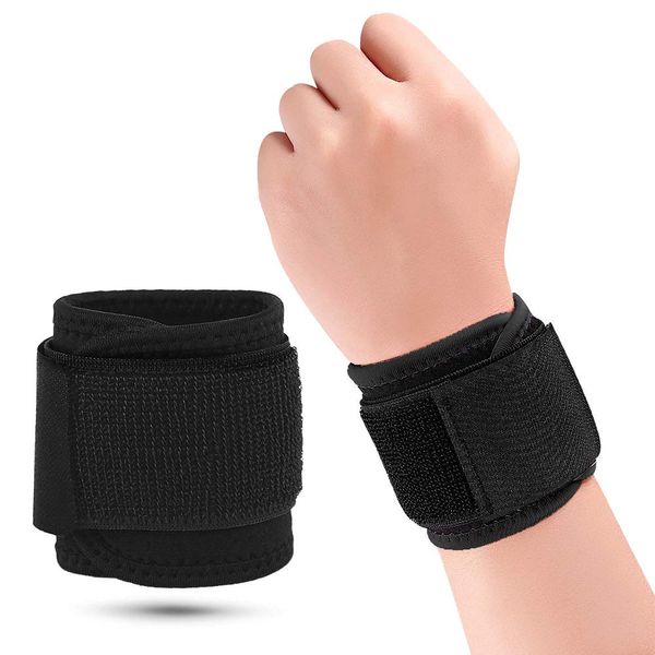 Wrist Brace, Compression Wrist Strap Support Wrist for Men & Women, Youth & Elderly, Boys& Girls, One Size Adjustable, Sports Wristband 1 PCS (Black)