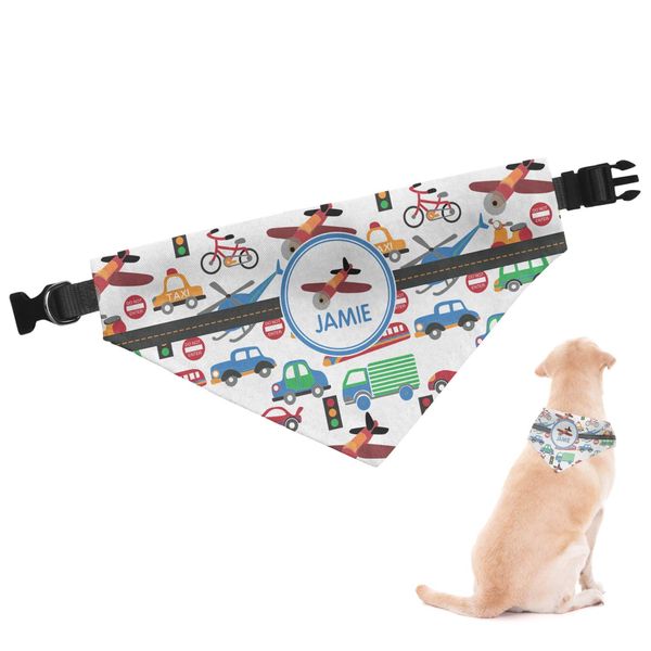 Personalized Transportation Dog Bandana - Small