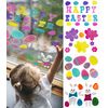 Easter Window Stickers, 4 Sheets 44Pcs Happy Easter Stickers, Easter Decorations, Easter Bunny Window Clings with Eggs, Butterfly, Flower