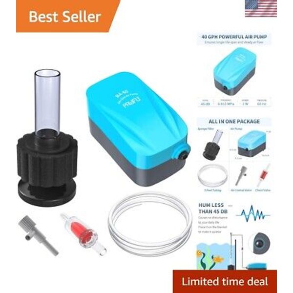 Automatic Aquarium Air Pump with Low Noise Sponge Filter for Optimal Fish Health