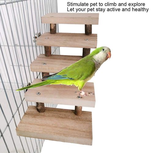 5 Layers Wood Small Animal Ladder,Pets Chewing Toys Climbing Stairs Pet Toys for Mouse, Chinchilla, Rat, Gerbil, Dwarf Hamster, Parrot