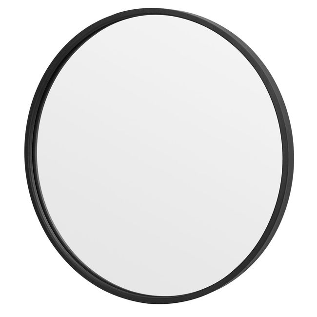 18Inch Circle Wall Mirror with Metal Frame Vanity Entryway Black Round Mirror