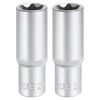 HARFINGTON 2pcs E-Torx Socket 1/2" Drive E24 External Torx Deep Socket CR-V 6 Point Spline Socket External Torque Star Female Bit Socket for Auto Repairs Home Maintenance DIY Hand-making