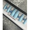 🦋 CUSTOM Gel Press On False Nails, Butterfly Clouds  BLING 10p Set W FULL KIT