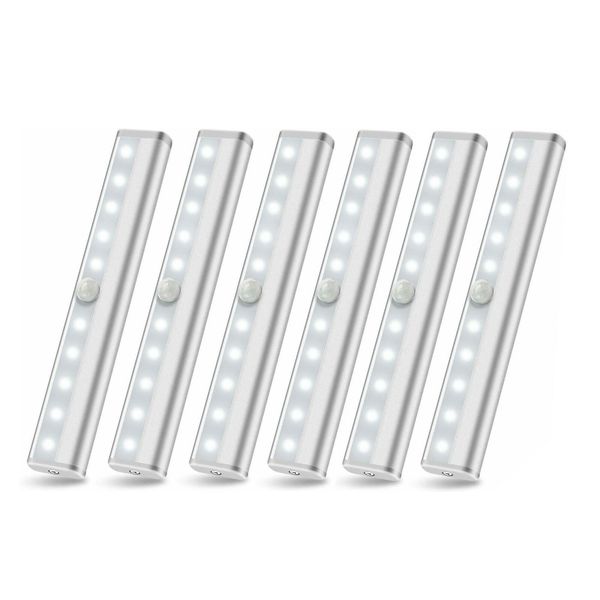 Wireless Under Cabinet Lighting LED Motion Sensor Battery Operated Closet 6pack
