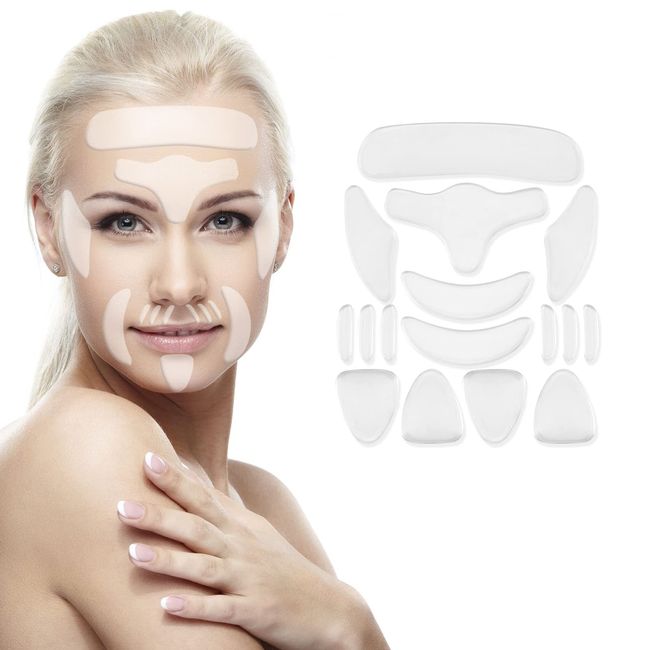 Ideal Swan Reusable Silicon Anti Mask - Wrinkle Fine Line Patches for Face Forehead Eye Facelift, Facial Patches to Smooth Frown and Smile Lines for Reducing Wrinkle