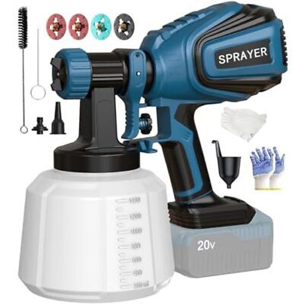 Cordless Paint Sprayer for Dewalt 20V MAX Battery Electric Spray Paint Gun Blue