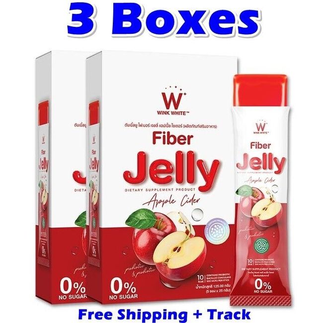 3 X WINK WHITE W Fiber Jelly Apple Cider Dietary Supplement