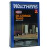 Walthers Cornerstone N Scale Modulars Storage Tanks pkg(6)