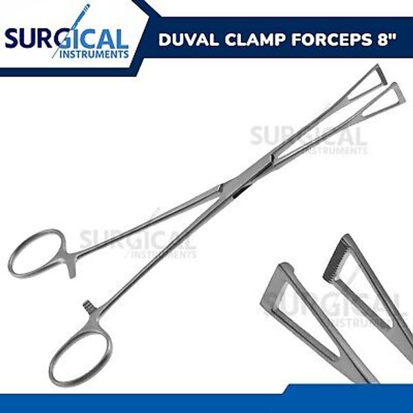 DUVAL Clamp Forceps 8" Surgical Veterinary Instruments Stainless German Grade