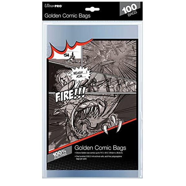 Ultra Pro Golden Size 7-3/4" X 10-1/2" Comic Bags