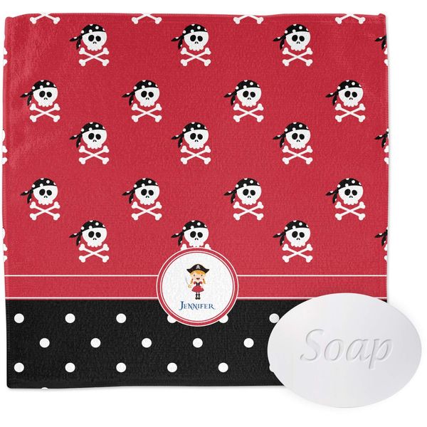 YouCustomizeIt Personalized Girl's Pirate & Dots Washcloth