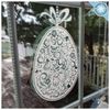 Easter Window Clings - 10 x Large Beautiful Hanging Easter Egg Decals - Spring Window Clings - White Hanging Egg Easter Window Decorations