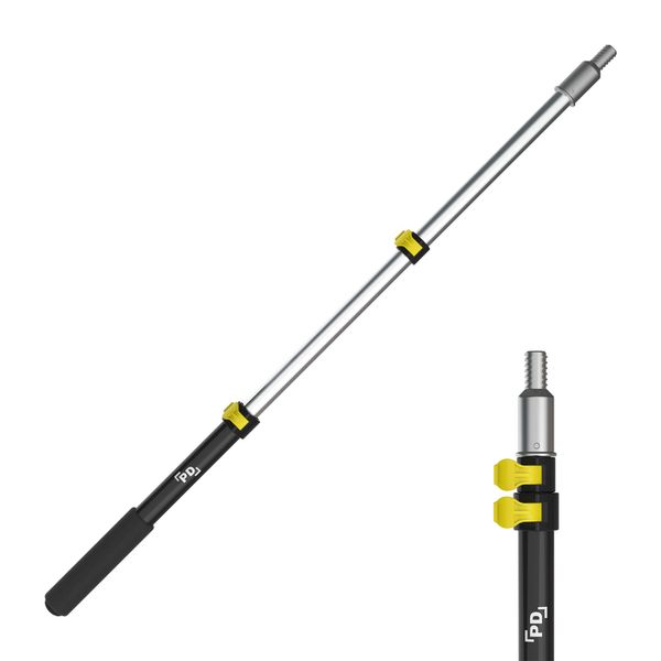 PD 1.5-to-3 Foot Telescopic Extension Pole, Multi-Purpose Paint Roller Extension Pole, EZ-Lock Mechanism, Lightweight Aluminum Handle, Threaded Pole for Window Squeegee, Feather Duster (1.5-3 Feet)