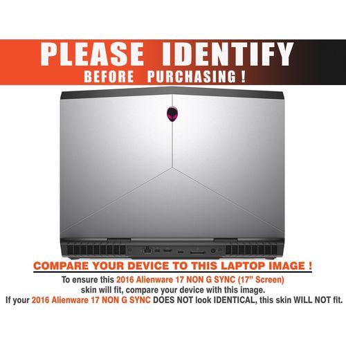 Decalrus - Protective Decal for 2016 Alienware 17 R4 Without G Sync (17.3" Screen) Laptop Black Carbon Fiber Skin Decal case Cover wrap CF16_alienware17r4Black