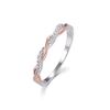 Ladies Solid Sterling 925 Silver & Rose Gold Simulated Diamond Eternity Ring Sizes K to U (U)