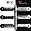 Drawlish Acrylic Paint Pens, Black & White Pen Set of 4 Glass Paint Markers 0.7mm Extra Fine Tip | Ideal for Wood, Fabric, Porcelain, Ceramic, Stone, Rock Painting and more