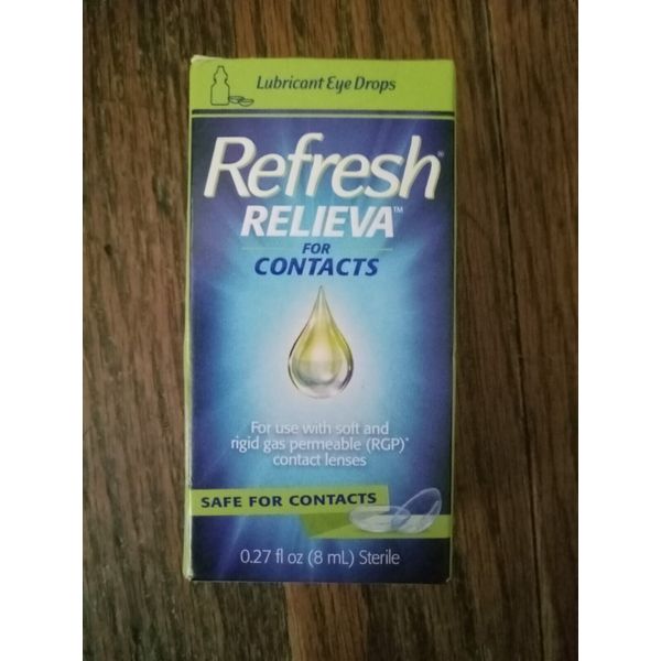 Refresh Relieva For Contacts Lubricant Eye Drops. 27oz/8ml Exp 09/2025 NIB