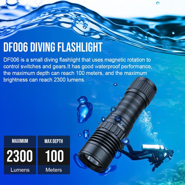 Trustfire 2300LM Diving Light 100M Waterproof Scuba Photography Flashlight US