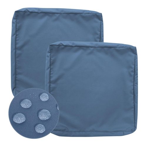 GUEGLSA Outdoor Replacement Cushion Covers 24x24x5 inch, Waterproof Patio Cushion Slipcovers, Chair Cushion Slip Cover, Set of 2, Blue
