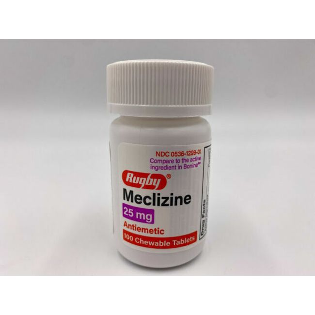 Rugby Meclizine 25mg Travel Sickness 100 Chewable Tablets