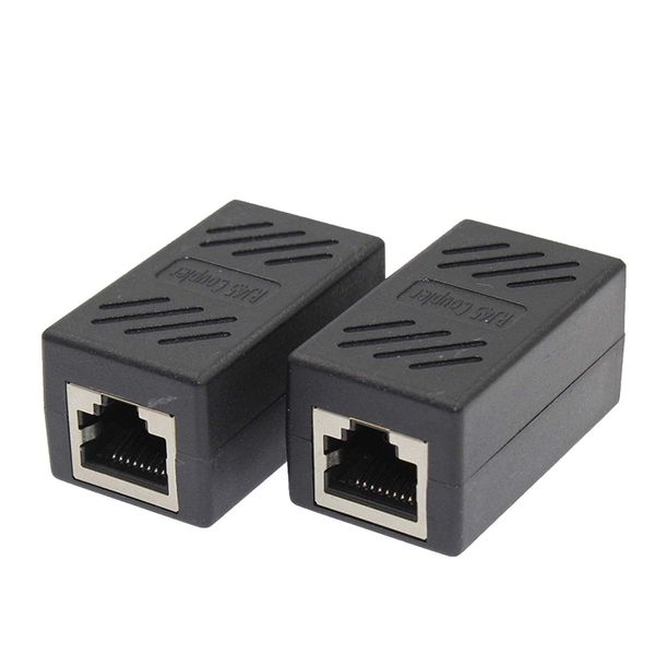 LUYING RJ45 LAN Cable Relay Connector RJ45 Extension Adapter Female to Female Gigabit Compatible 8P8C Compact LY-19A01 (Set of 2)