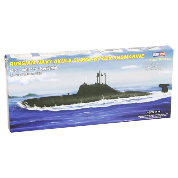 Hobbyboss 87005 1/700 army Russian Akula Class Attack Submarine Plastic Model Kit, navy blue, 1:700 Scale