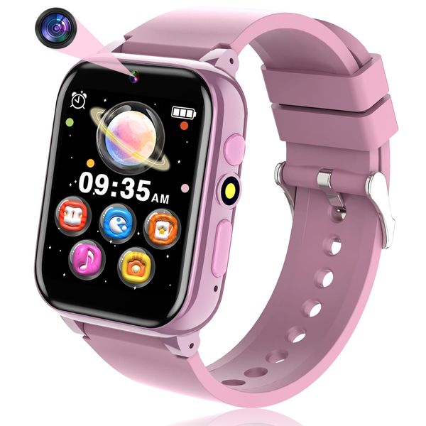 clleylise Kids Smart Watch for Kids, Upgrade Kids Smartwatch, Kids Smart Watches for Girls/Boys, Kids Watch Learning Toy Birthday Gifts with 26 Games/HD Camera/Music/Alarm Clock/Pedometer (Pink)