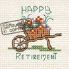 Mouseloft cross stitchlet card Happy Retirement